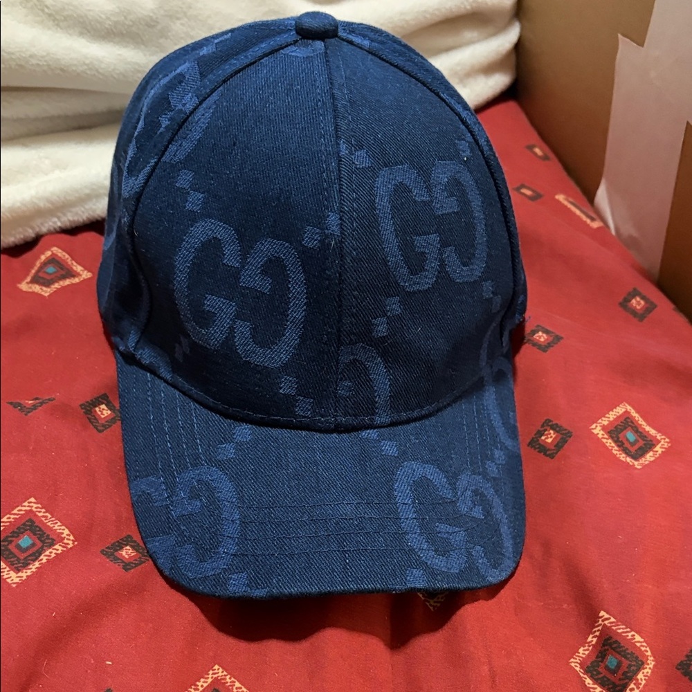 Gucci Navy Monogram Cap